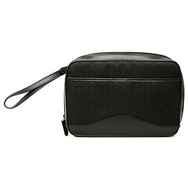 Gucci Black GG Canvas Clutch Black