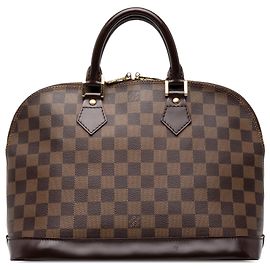 Louis Vuitton Brown Damier Ebene Alma PM Marrone