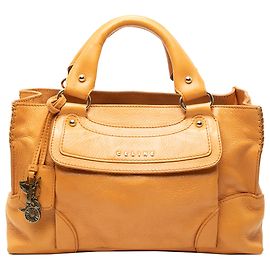 Céline Bolsa de mão Celine Boogie Pocket em couro amarelo Amarelo Mostarda
