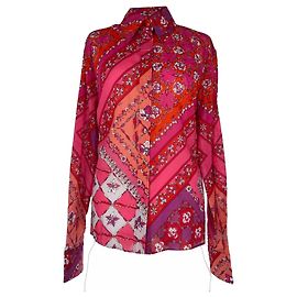 Maglia a maniche lunghe Emilio Pucci con stampa astratta in cotone multicolore Multicolore