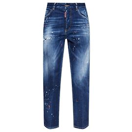Jeans Boston Dsquared2 Bleu Coupe Boyfriend Bleu Bleu Marine