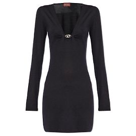 Vestido M-PLACKY Diesel de lana negra Negro
