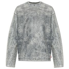 Pull Diesel K-BRUTUS Gris en Coton Motif Marbré Gris