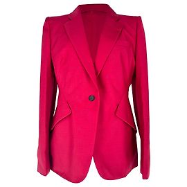 Alexander McQueen einreihiger Blazer aus roter Wolle Rot Bordeaux
