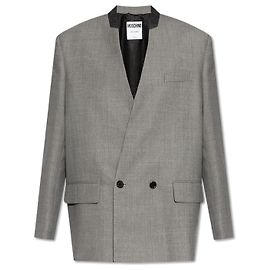 Moschino Double-breasted loose-fit blazer Grey