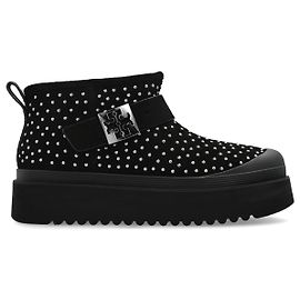 Bottes de neige Logo Tory Burch en cuir noir Noir