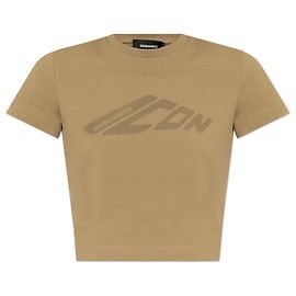 Dsquared2 T-shirt with printed logo Brown Beige