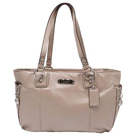Sac cabas Coach East/West Gallery en cuir beige Beige