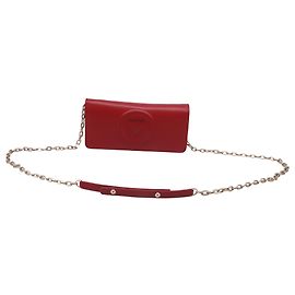 Autre Marque Bolsa de Ombro com Aba e Corrente Valentino by Mario Valentino em couro vermelho Vermelho