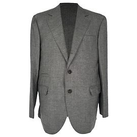 Brunello Cucinelli Single-Breasted Blazer in Grey Wool Grey