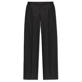 Alexander McQueen Black Wool Pleated Trousers Black