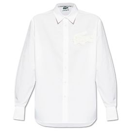Lacoste x Lemarié Langarmhemd aus Baumwolle Weiß Weiß