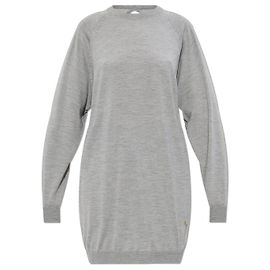 Robe dos nu Moschino grise en laine et soie Gris