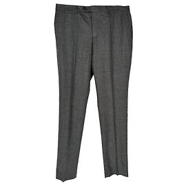 Brunello Cucinelli Straight-Leg Trousers in Grey Wool Grey