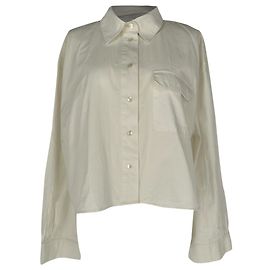 Camicia Anine Bing Travis in cotone avorio Bianco Crudo