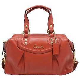 Coach Ashley Satchel Handbag in Rust Orange Leather  Other Orange