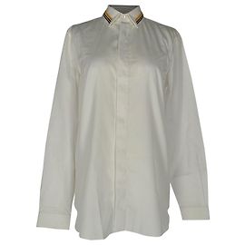 Red Valentino Camicia Valentino con colletto decorato in cotone bianco Bianco Crudo