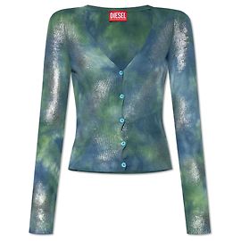 Diesel M-ISOTTA Cardigan aus Baumwolle Tie-Dye Grün Grün