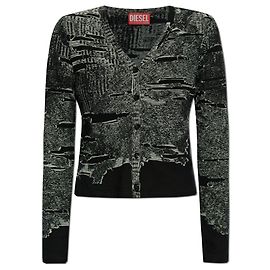 Diesel M-ALIMA-L Cardigan Schwarz Baumwolle Schwarz