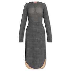Vestido midi de cuadros gris Diesel D-ETTS Gris