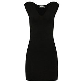 Dsquared2 Schwarzes Kleid mit V-Ausschnitt Schwarz
