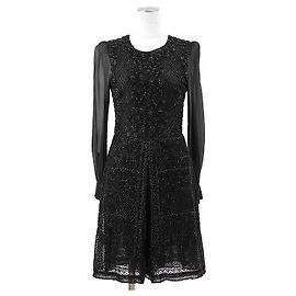 Abito romper in tulle e chiffon Valentino Nero