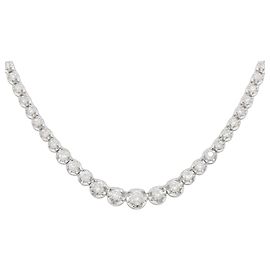 Autre Marque Collar de Pt850 y diamantes Plata