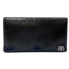 Balenciaga Monaco Continental Geldbörse Schwarz