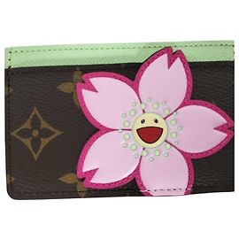 Louis Vuitton Monogram Visitenkartenetui Braun Pink Grün Monogramm