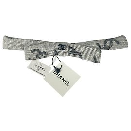 Fermiette Chanel in cotone grigio Marrone