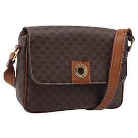 Céline Celine Macadam Shoulder Leather Medium Braun