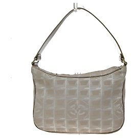 Chanel Travel Line Zip Hobo Nylon Small Bege