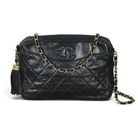 Chanel Borsa Camera Vintage in Pelle Matelassé - Nera Nero