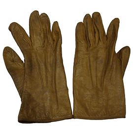 Gants en cuir marron clair, taille 8