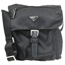 Borsa a tracolla Prada Buckle Tessuto Small Nero