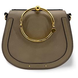 Chloé Chloe Nile Crocodile Embossed Leather Small Marrom