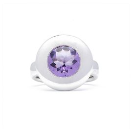 Autre Marque Anello Tamara Comolli Bouton Ametista Oro Bianco Argento Porpora