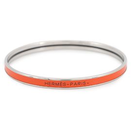 Hermès Hermes Orange Enamel Bangle Bracelet Orange