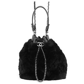 Chanel Black Drawstring Handbag Black