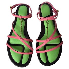 Jacquemus Parlu Sandali in Pelle - Rosa e Verde Rosa Verde