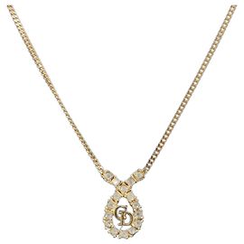 Colar Christian Dior Metal Tom Dourado Auth 208530 - Jerrillo Outro