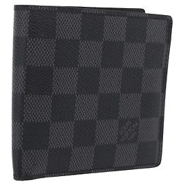 LOUIS VUITTON Damier Graphite PortefeuilleMarco Wallet N62664 LV Auth 209033 - Jerrillo Other