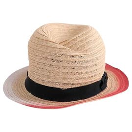 Chapeau en osier beige Maison Michel Beige