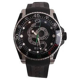 Relógio Gucci Dive Snake Preto Borracha Preto
