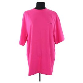 T-shirt Balenciaga rosa de algodão Rosa