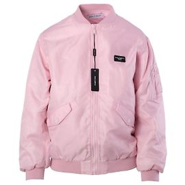 Dolce & Gabbana Pink Nylon Satin Logo Bomber Jacket Pink Other