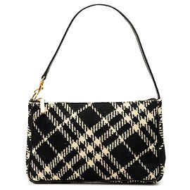 Borsa a tracolla Burberry Nova Check in lana nera Nero