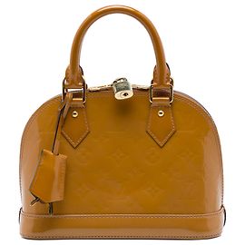 Sac à main Louis Vuitton Monogram Vernis Alma BB Marron Marron