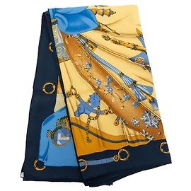 Hermès Soleil de Soie Seidentuch Gelb 90 Gelb