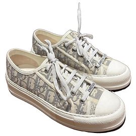 Christian Dior Walk'n'Dior Baskets à Plateforme Oblique Beige Gris